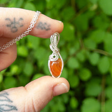 Load image into Gallery viewer, Carnelian &amp; Sterling Silver Wrapped Mini Pendant
