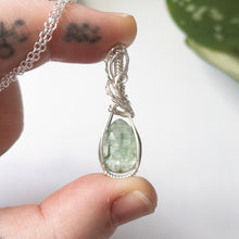 Load image into Gallery viewer, Faceted Green Kyanite &amp; Sterling Silver Wrapped Pendant
