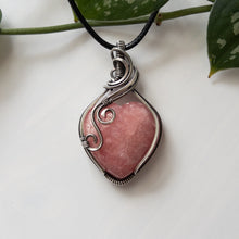 Load image into Gallery viewer, Large Rhodochrosite Heart &amp; Sterling Silver Wrapped Pendant
