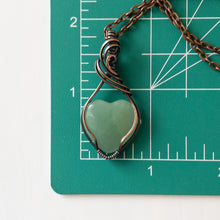 Load image into Gallery viewer, Green Aventurine Heart &amp; Copper Wrapped Pendant
