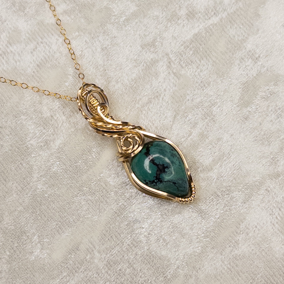 Dainty Turquoise 14k Gold-Filled Pendant