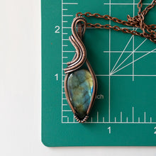 Load image into Gallery viewer, Labradorite &amp; Copper Wrapped Pendant
