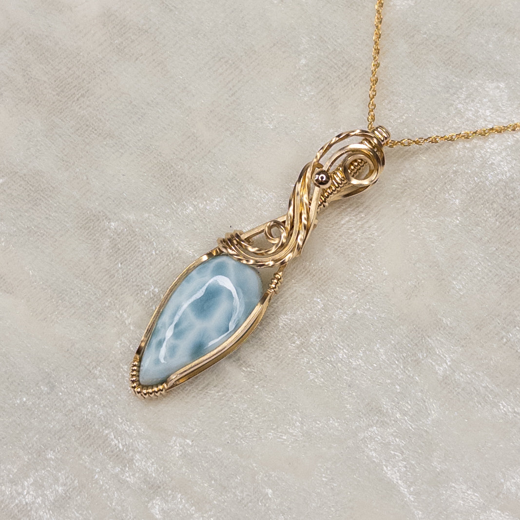 Larimar 14k Gold-Filled Pendant