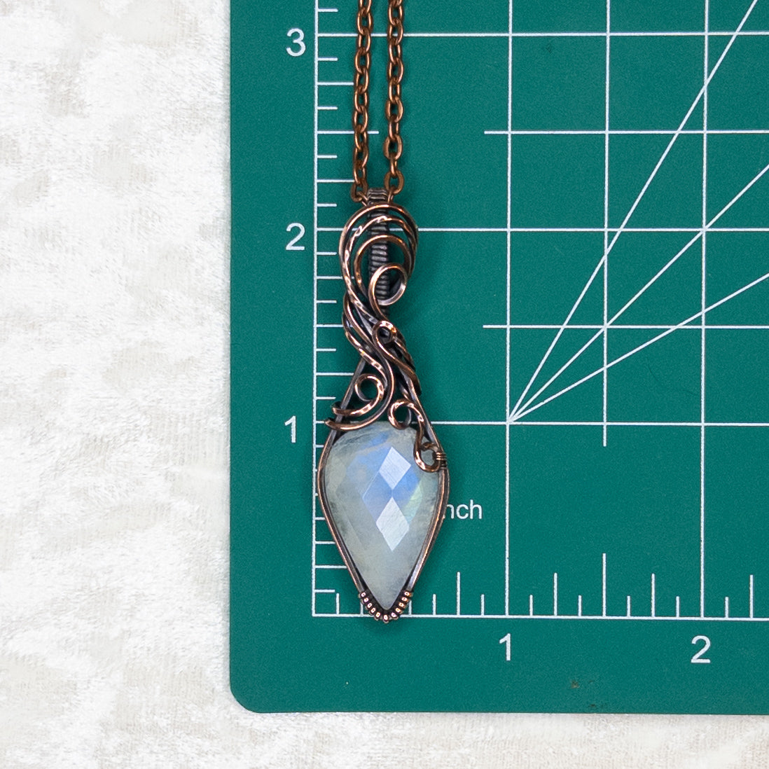 Rose Cut Moonstone Antiqued Copper Pendant