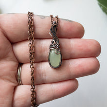 Load image into Gallery viewer, Apple Green Chalcedony &amp; Copper Pendant
