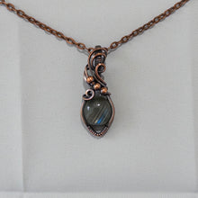 Load image into Gallery viewer, Diagonalis- Labradorite Wrapped Copper Pendant
