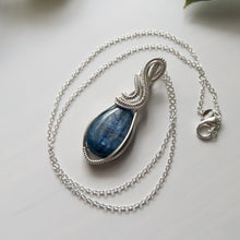 Load image into Gallery viewer, Kyanite &amp; Sterling Silver Wrapped Pendant
