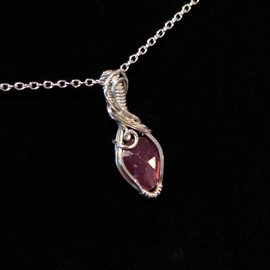 3ct. Rose-Cut Pink Sapphire .925 Sterling Silver Pendant