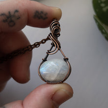 Load image into Gallery viewer, Rainbow Moonstone &amp; Copper Wrapped Pendant
