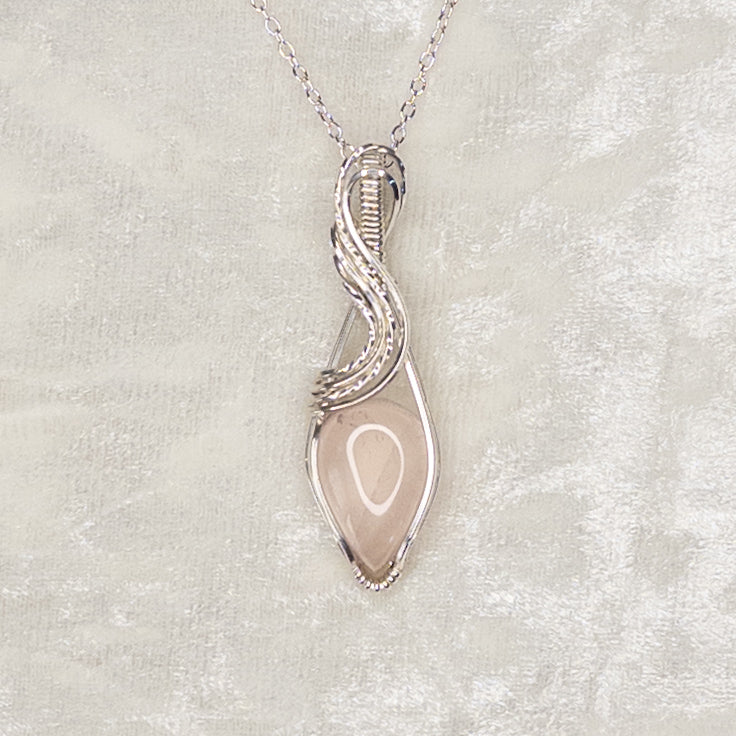 Rose Quartz .925 Sterling Silver Pendant