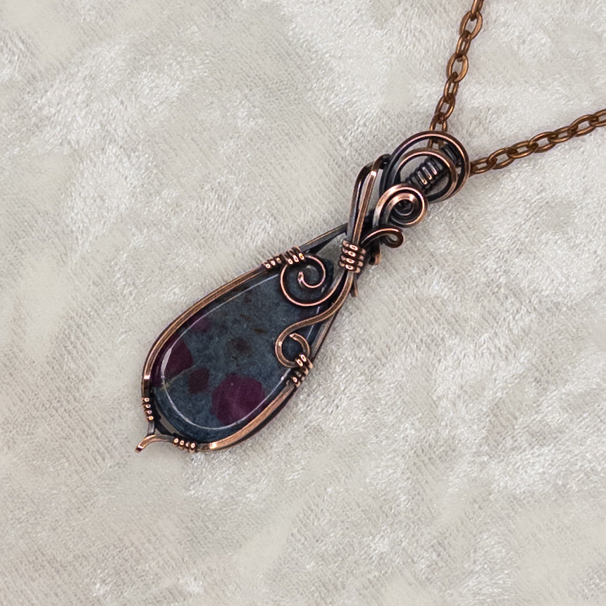Ruby In Kyanite Antiqued Copper Pendant
