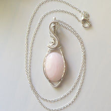 Load image into Gallery viewer, Pink Opal &amp; Sterling Silver Wrapped Pendant
