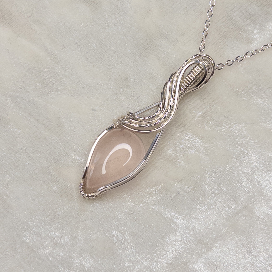 Rose Quartz .925 Sterling Silver Pendant