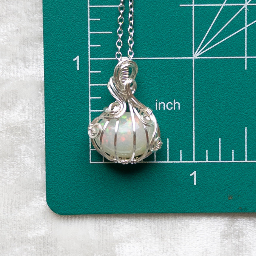5.6 ct. Ethiopian Opal Pumpkin Pendant - Solid Sterling Silver
