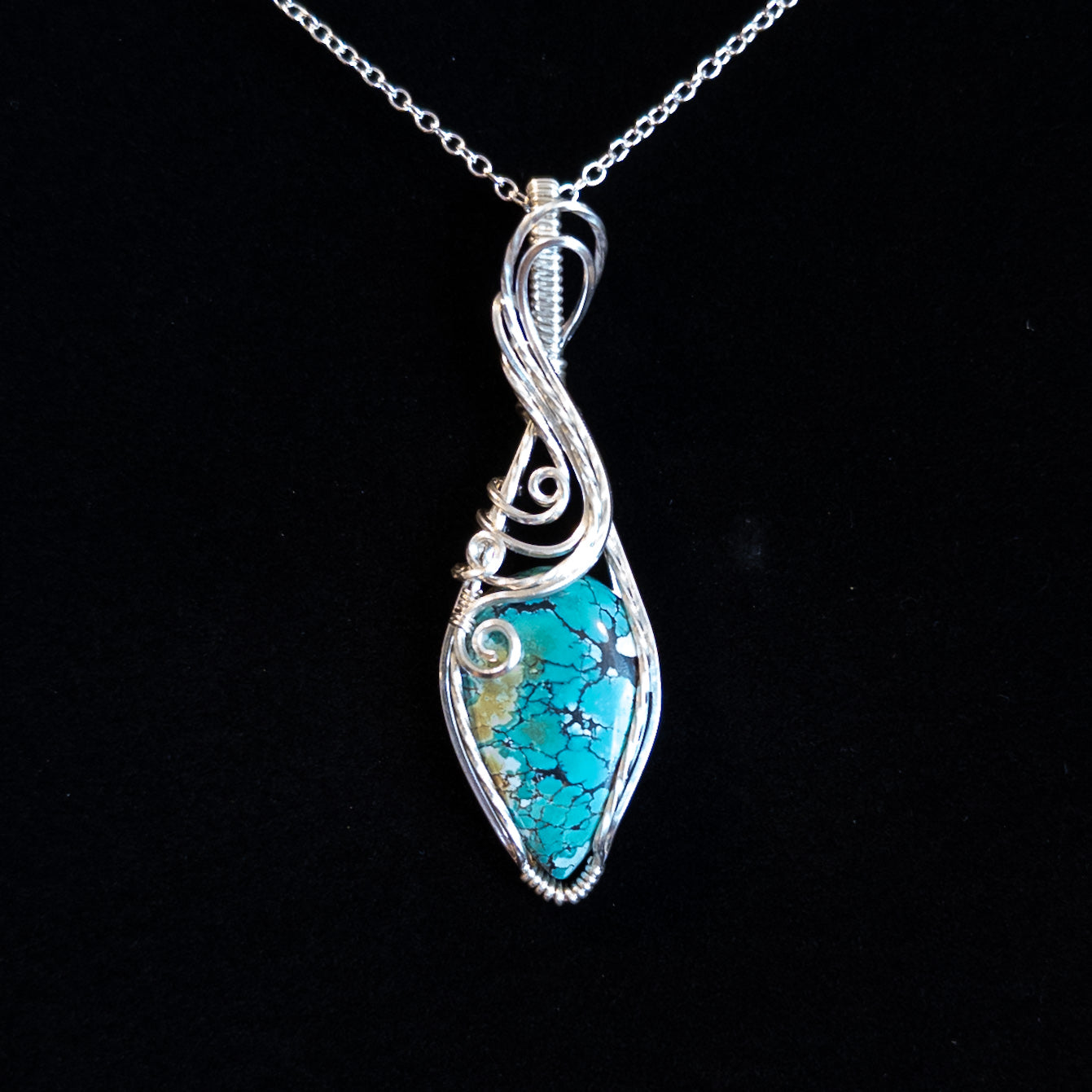 Hubei Turquoise & .925 Sterling Silver Pendant