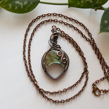 Load image into Gallery viewer, Labradorite Moon &amp; Copper Wrapped Pendant
