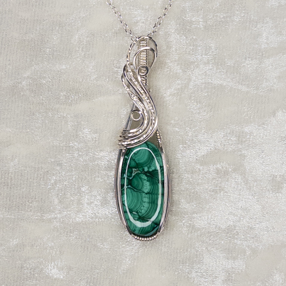Malachite .925 Sterling Silver Pendant