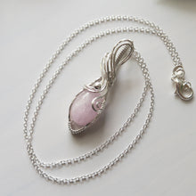 Load image into Gallery viewer, Kunzite &amp; Sterling Silver Wrapped Pendant
