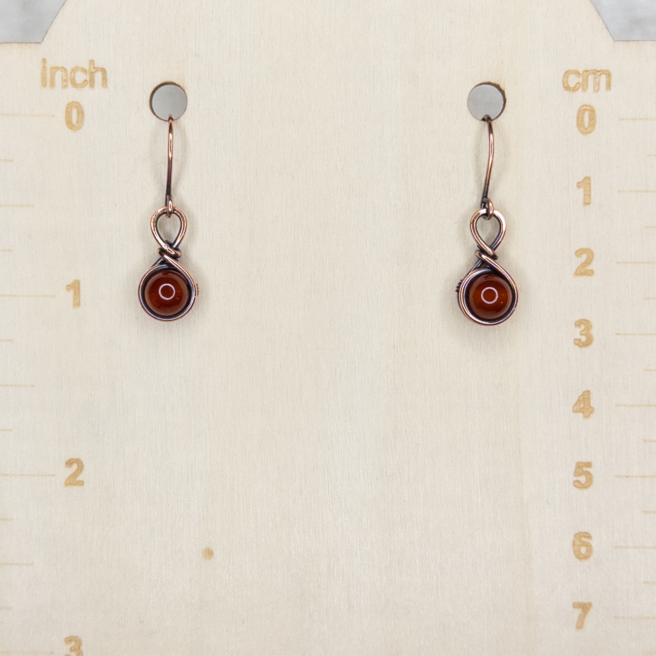 Carnelian Antiqued Copper Earrings