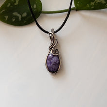 Load image into Gallery viewer, Charoite &amp; Sterling Silver Wrapped Pendant
