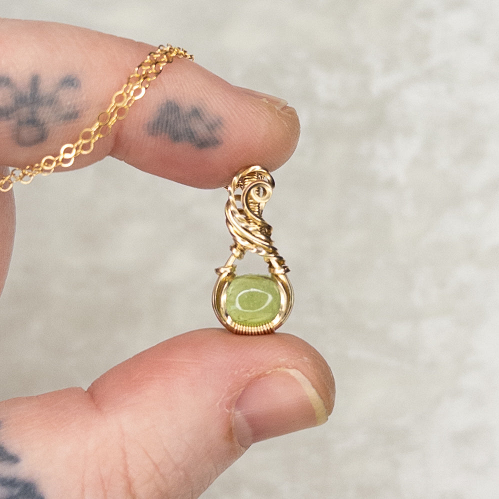 Micro Peridot 14k Gold-Filled Pendant