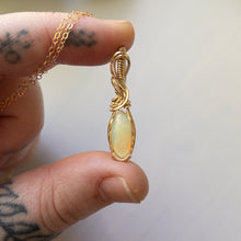 Load image into Gallery viewer, Themis - Opal &amp; Gold Fill Wire Wrapped Pendant
