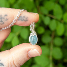 Load image into Gallery viewer, Aquamarine &amp; Sterling Silver Wrapped Mini Pendant
