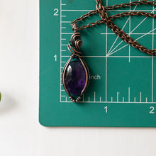 Load image into Gallery viewer, Amethyst &amp; Copper Wrapped Pendant
