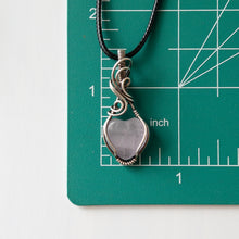 Load image into Gallery viewer, Kunzite Heart &amp; Sterling Silver Wrapped Pendant
