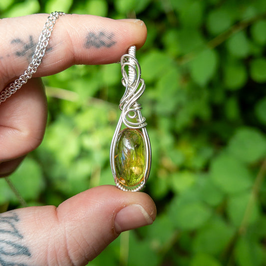 Citrine & Sterling Silver Wrapped Pendant