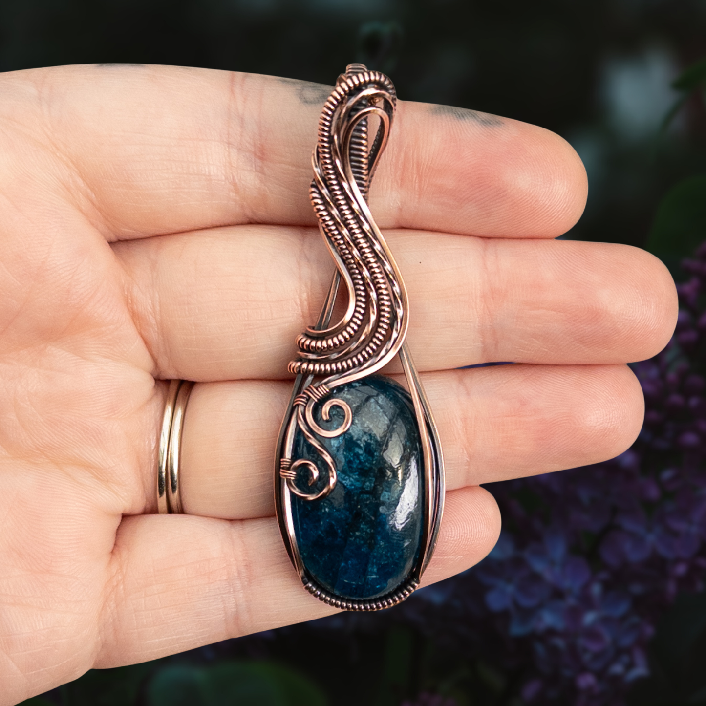 Apatite Antiqued Copper Pendant