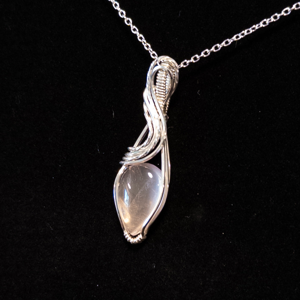 Rose Quartz .925 Sterling Silver Pendant