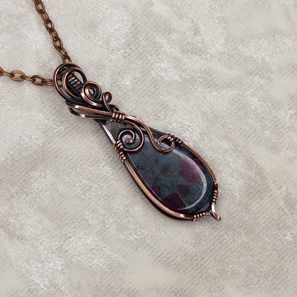 Ruby In Kyanite Antiqued Copper Pendant
