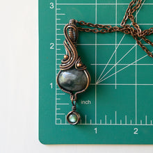 Load image into Gallery viewer, Moss Agate With Labradorite Charm Copper Wrapped Pendant
