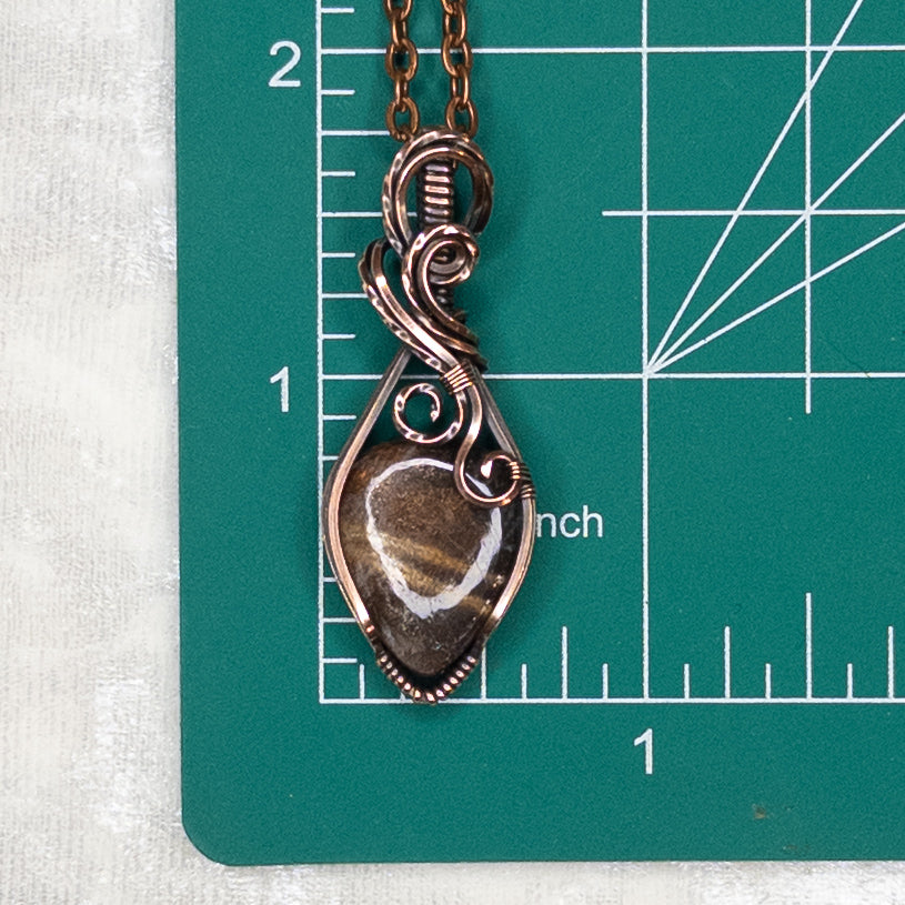 Chocolate Sunstone Antiqued Copper Pendant
