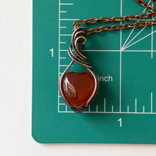 Load image into Gallery viewer, Mini Carnelian Heart &amp; Copper Wrapped Pendant - C
