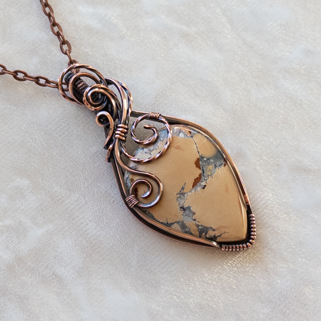 Maligano Jasper Antiqued Copper Pendant