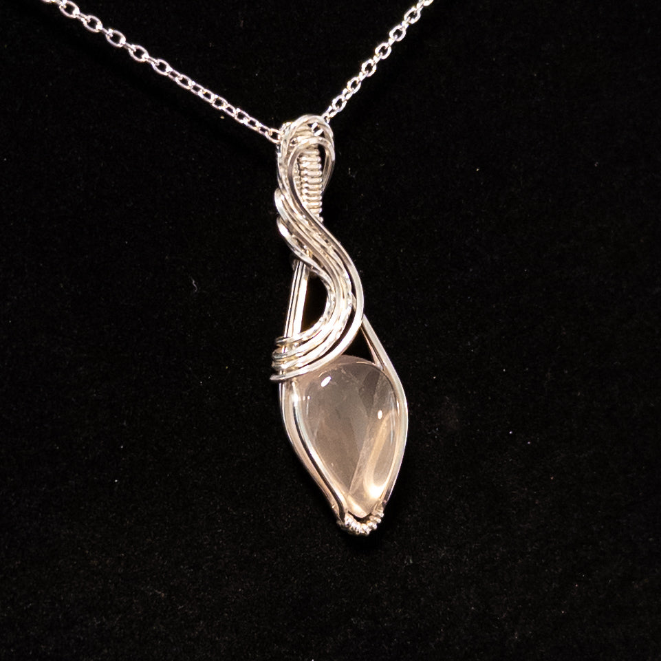Rose Quartz .925 Sterling Silver Pendant