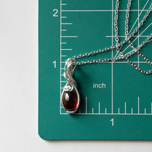 Load image into Gallery viewer, Hessonite Garnet &amp; Sterling Silver Wrapped Mini Pendant
