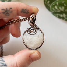 Load image into Gallery viewer, Moonstone Moon &amp; Copper Wrapped Pendant
