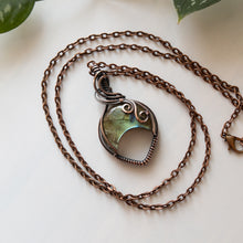 Load image into Gallery viewer, Labradorite Moon &amp; Copper Wrapped Pendant
