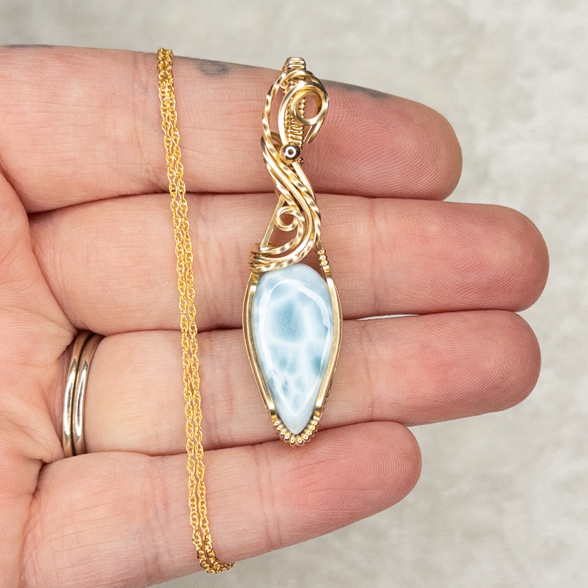 Larimar 14k Gold-Filled Pendant