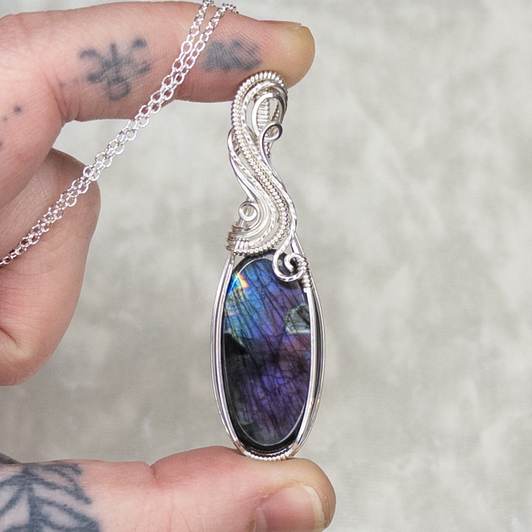 Purple & Blue Lab .925 Sterling Silver Pendant