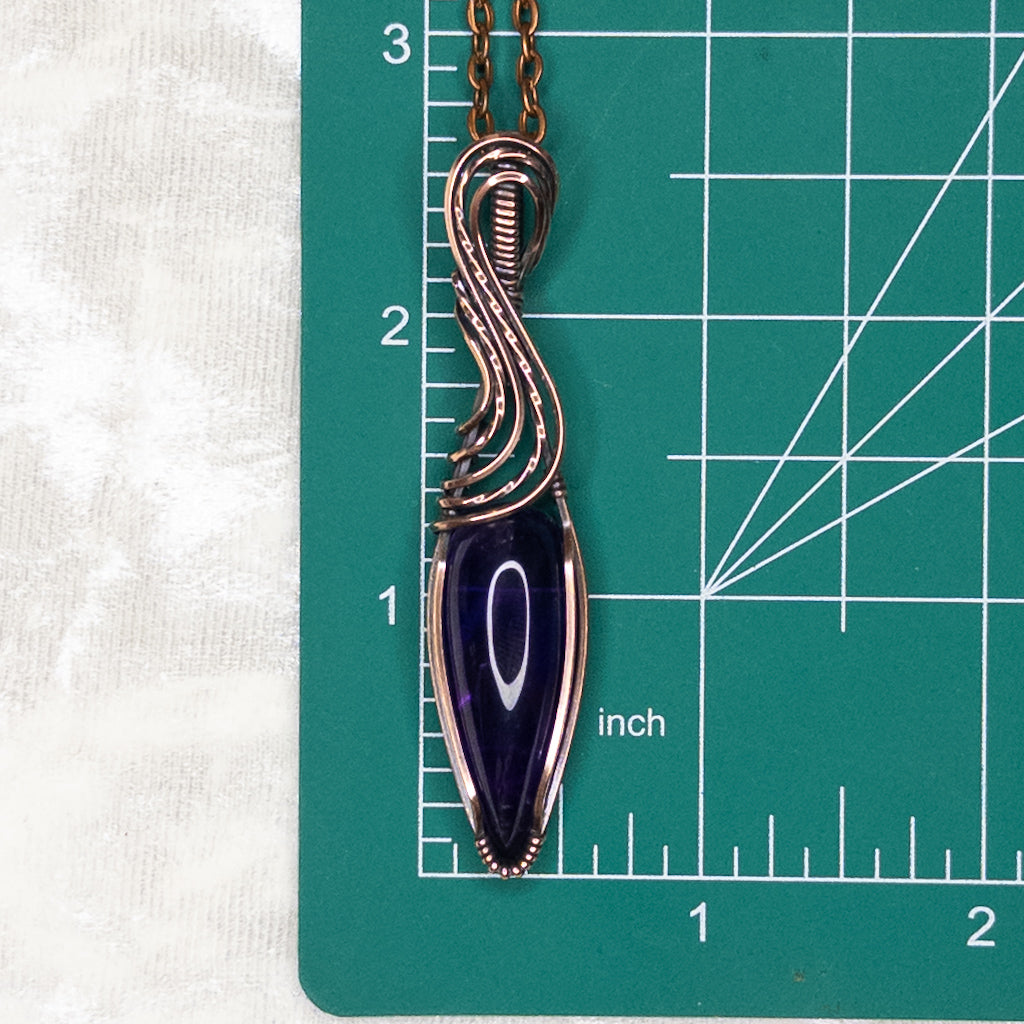 Amethyst Antiqued Copper Pendant