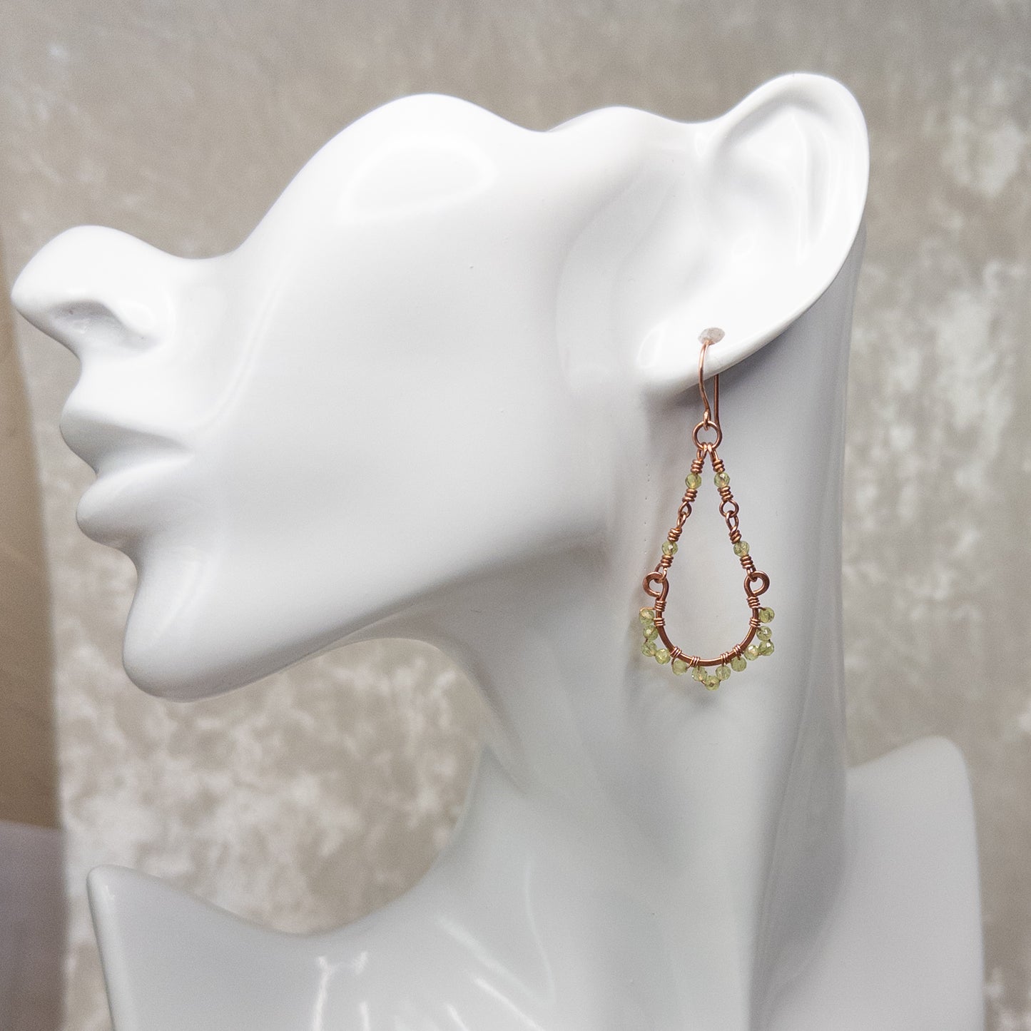 Peridot Copper Chandelier Earrings