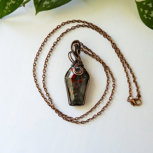 Coffin Pendant - African Bloodstone (B)