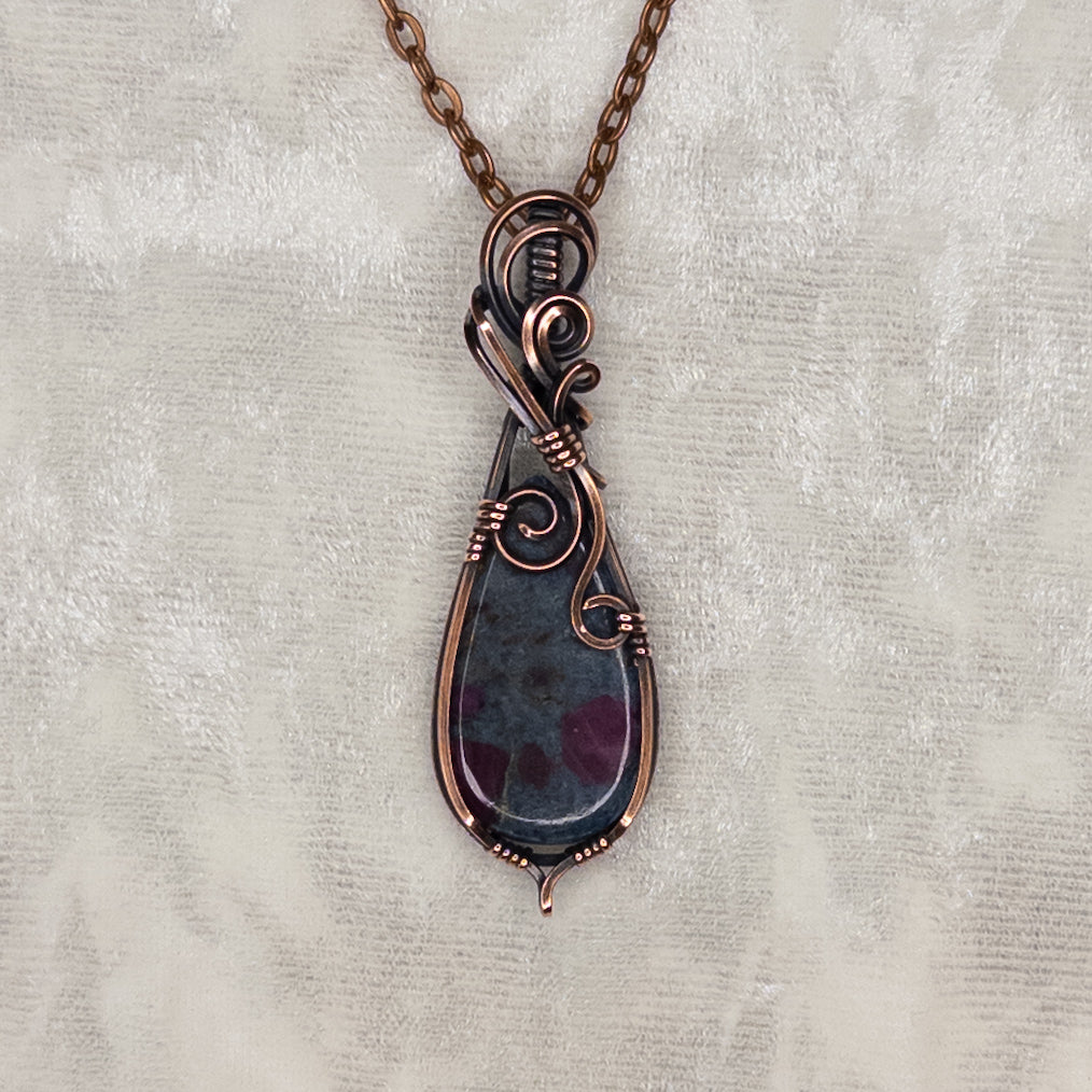 Ruby In Kyanite Antiqued Copper Pendant
