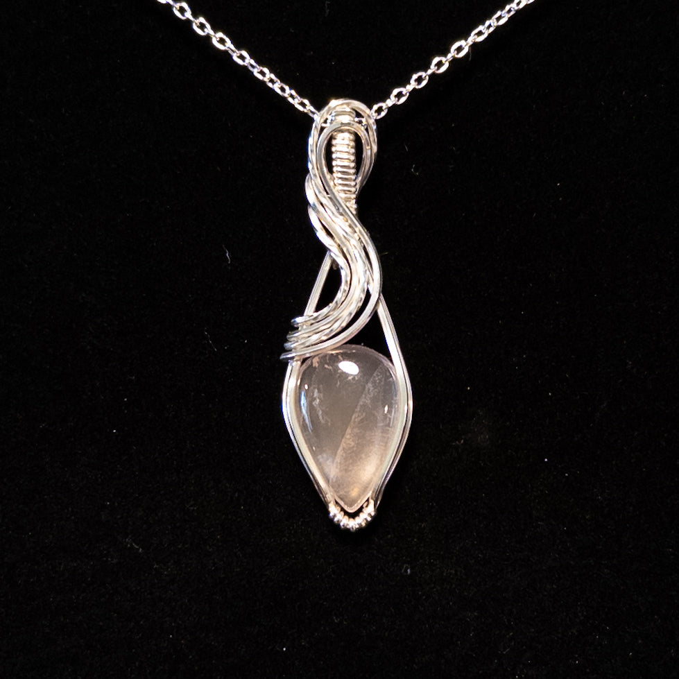Rose Quartz .925 Sterling Silver Pendant