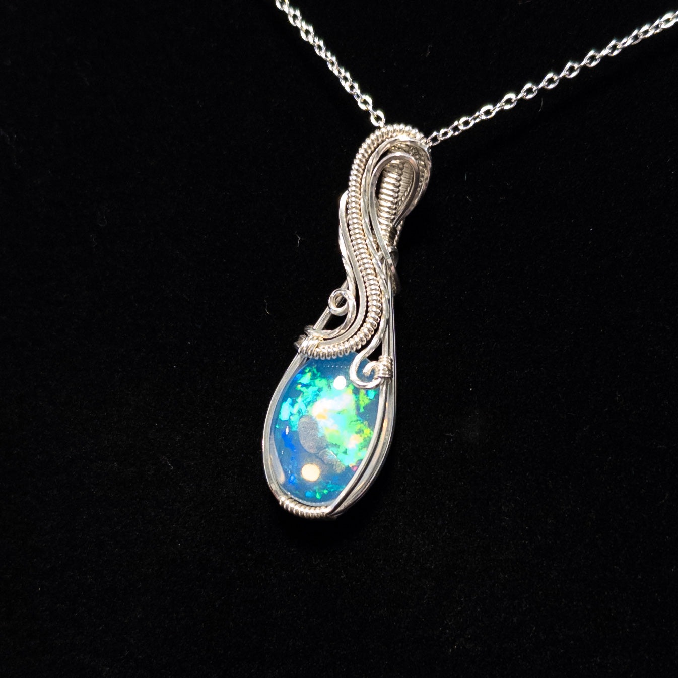 11.75ct. Ethiopian Opal .925 Sterling Silver Pendant