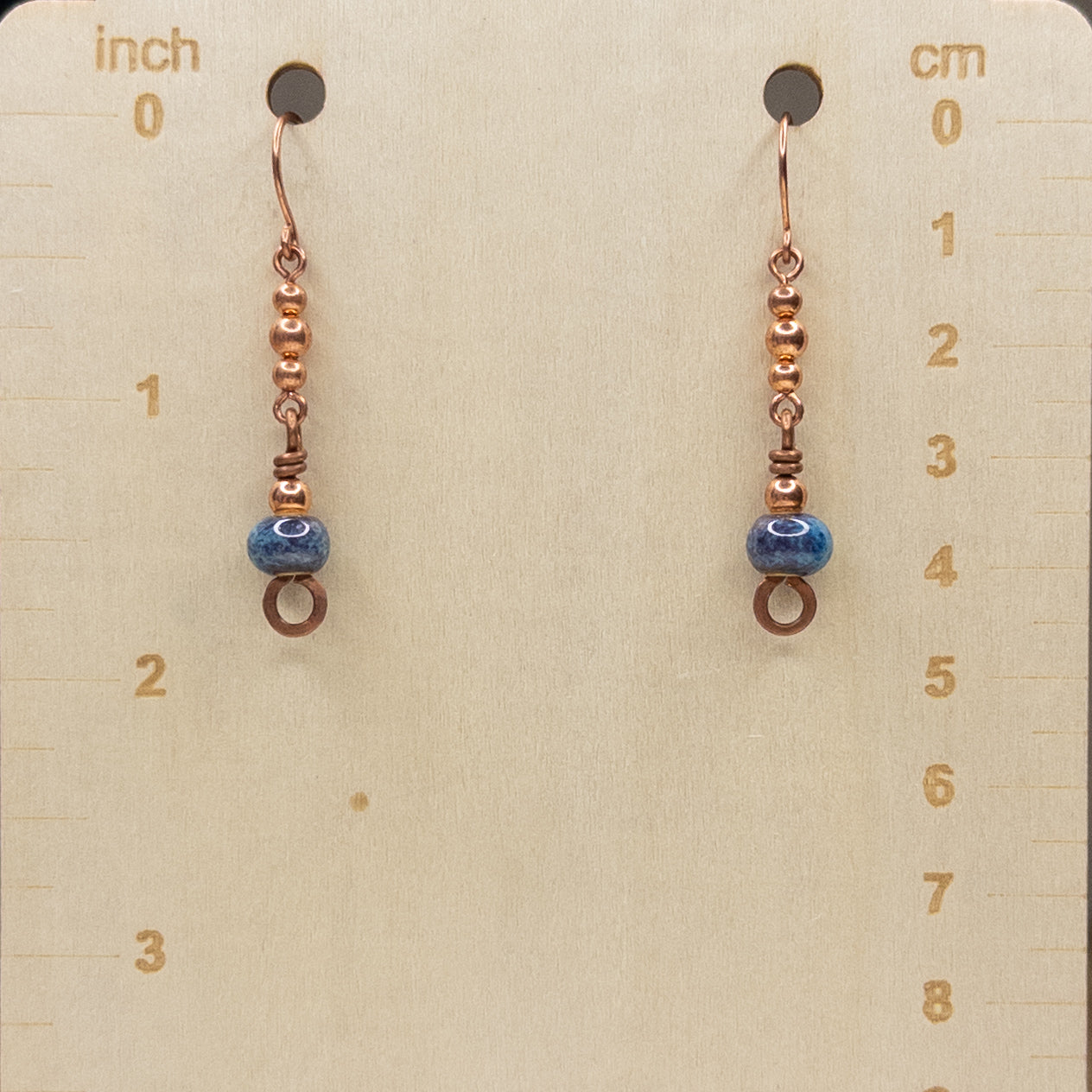 “Wisteria” Porcelain Beaded Copper Earrings